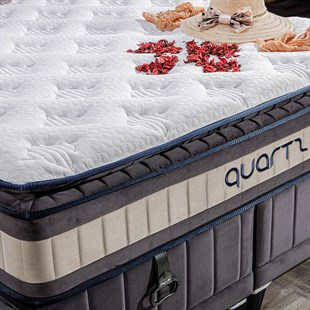 Quartz Yatak - Polyester örme kumaş, pocket yay, açık ve sabit konfor pedi, ortopedik, yumuşak yatak